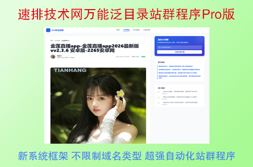 速排技术网万能泛目录站群程序Pro版