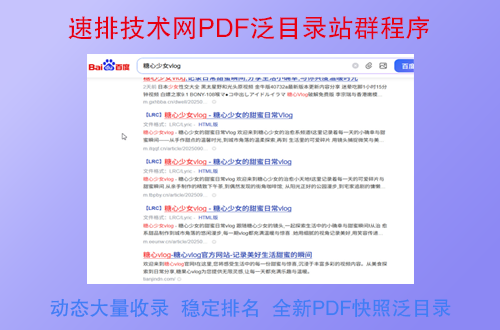 速排技术网PDF泛目录站群程序